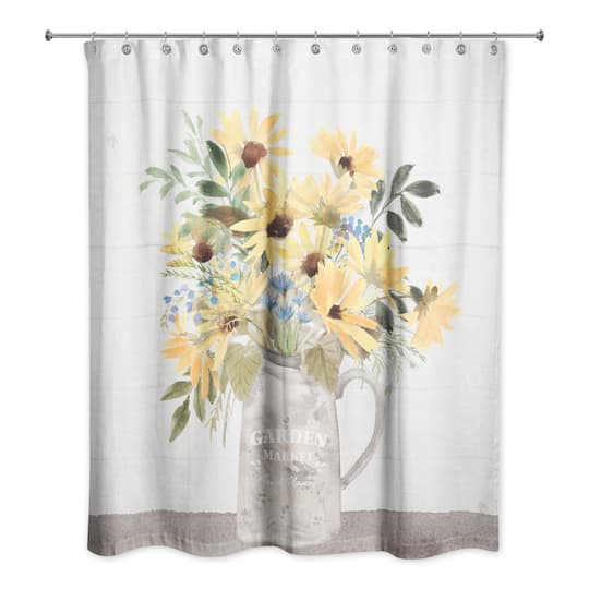 Pitcher of Sunflowers Market 71" x 74" Shower Curtain